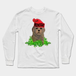 Wednesday Mood Beanie Puppy Long Sleeve T-Shirt